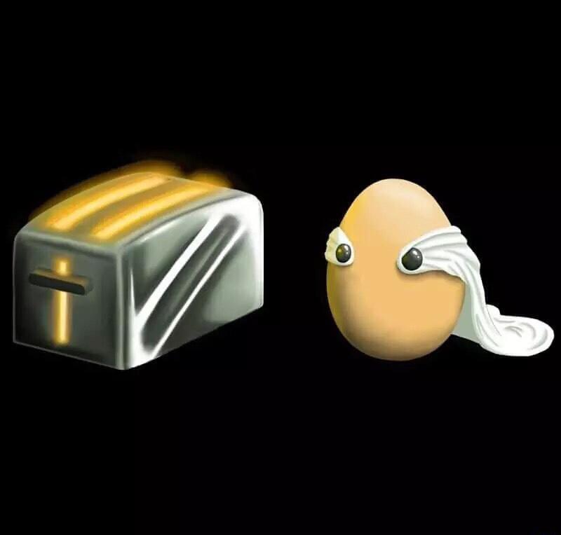 Huevo y tostadora