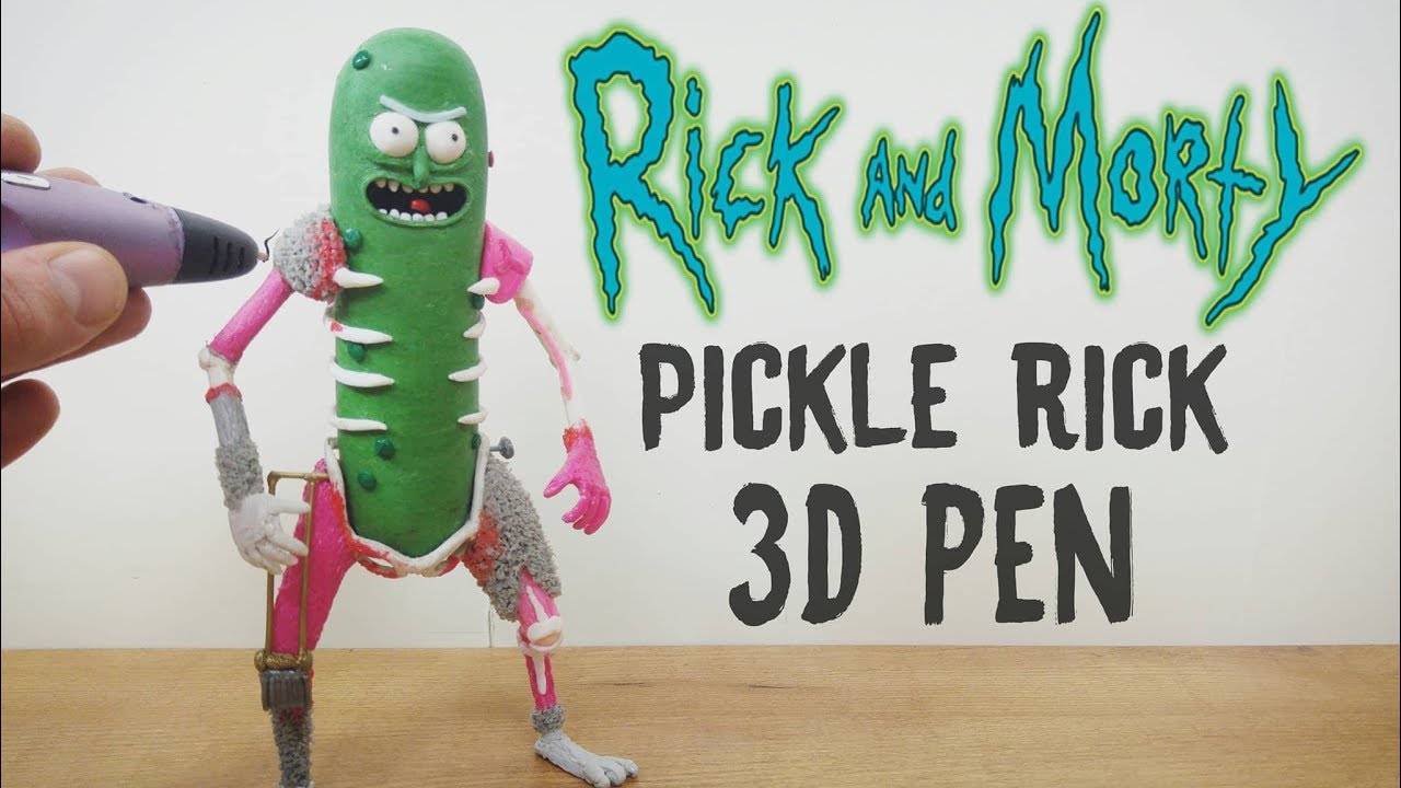 Pickle Rick con un Lapiz 3D
