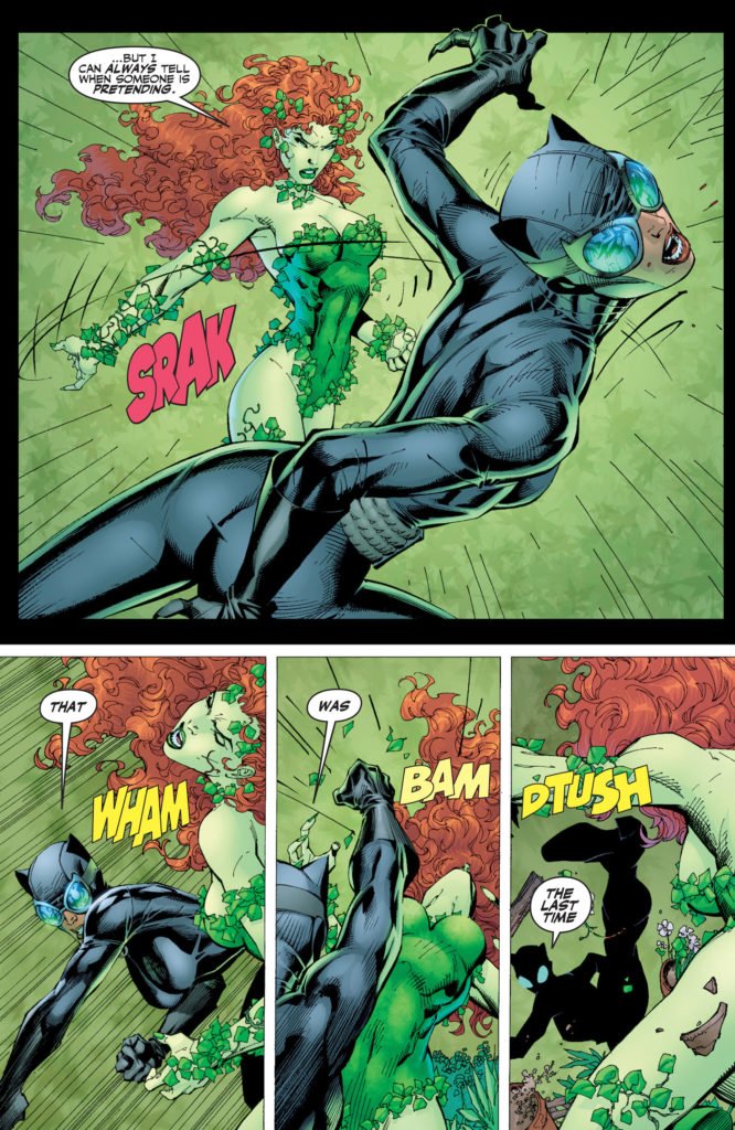 Batman Hush - Poison Ivy y Catwoman combatiendo