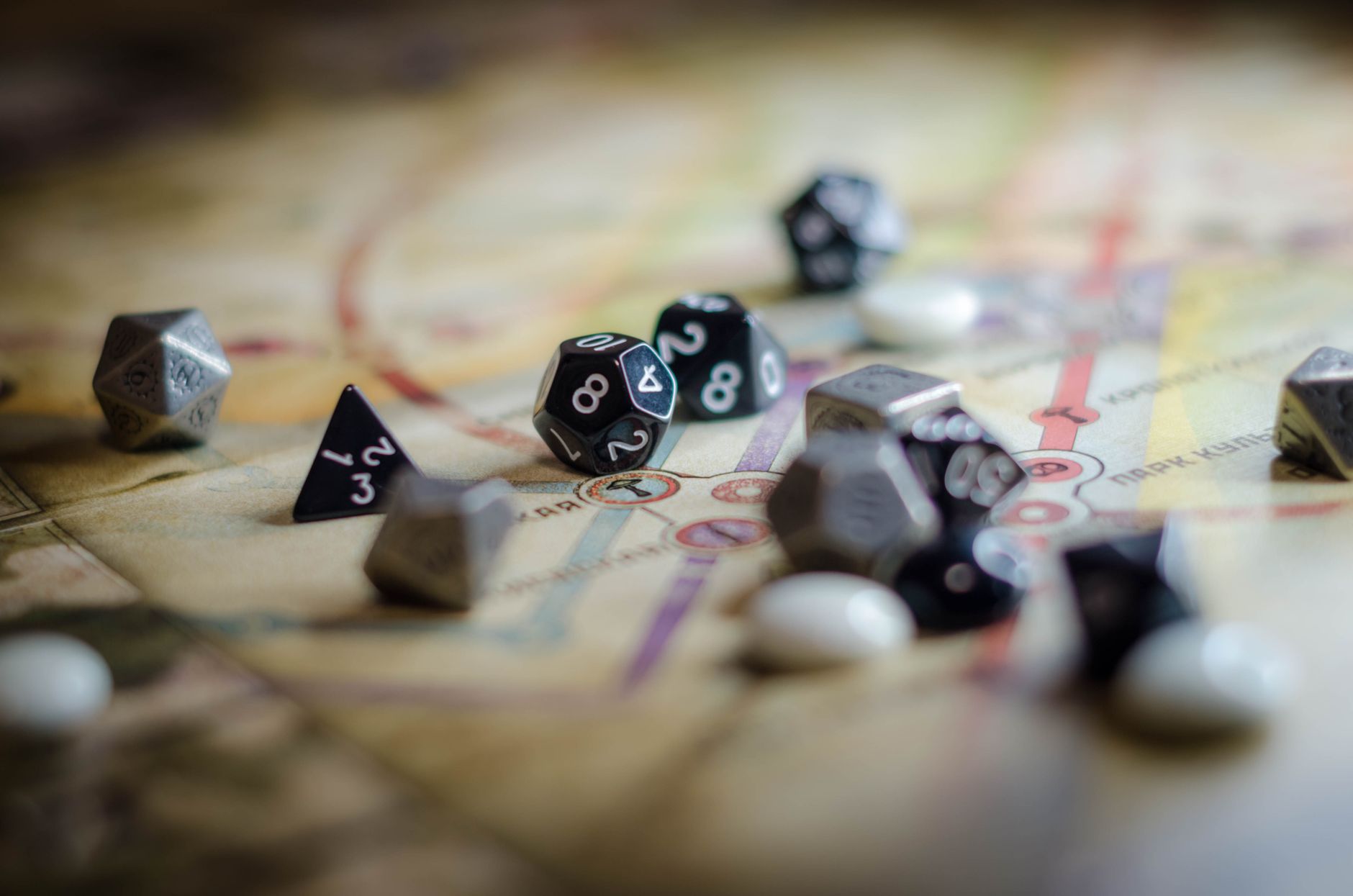 triangle and decagon shaped dice