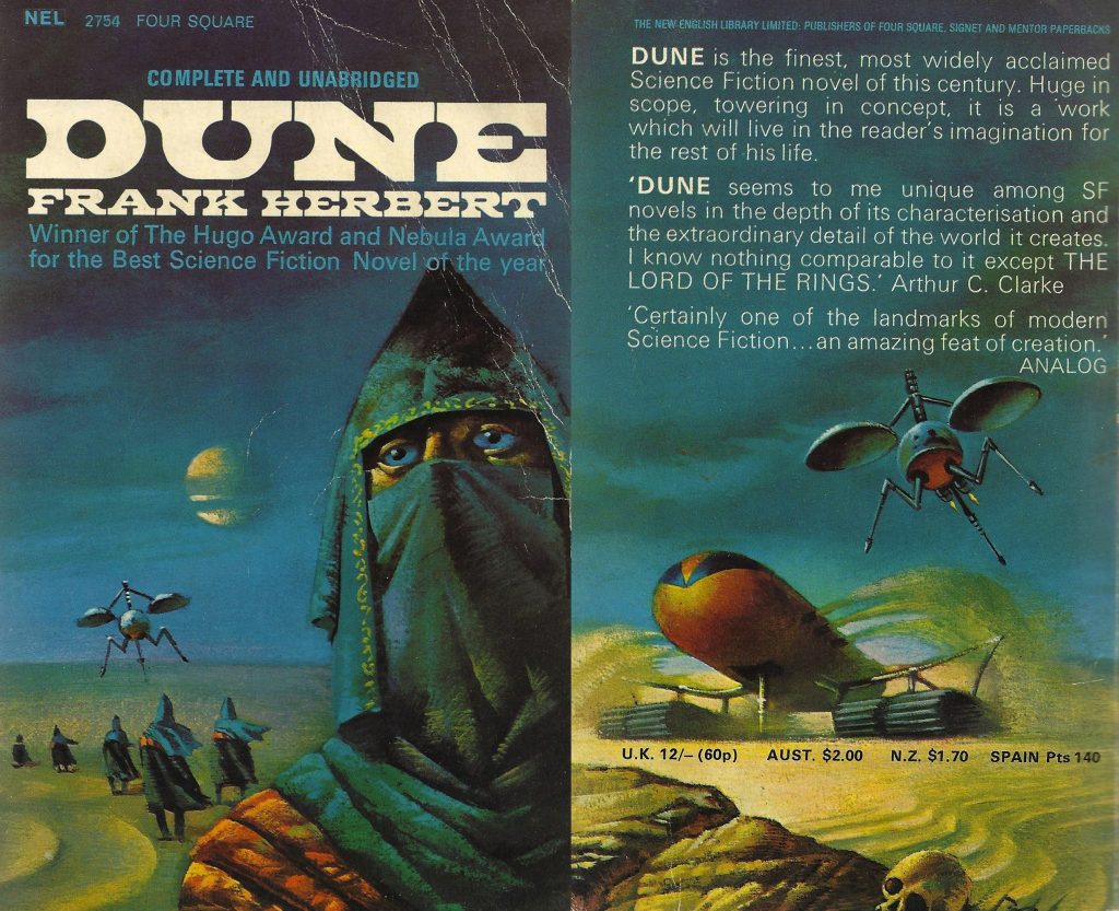Dune Frank Herbert Portada y contra portada de 1970